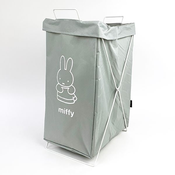 miffy ミッフィー dick bruna 折り畳めるランドリーバスケット縦型 ランドリー 洗濯かご ディックブルーナ 防水加工 グレー