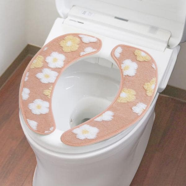 ふわりんこ 貼るだけ便座シート (フラワーピンク) 花柄 トイレ用品