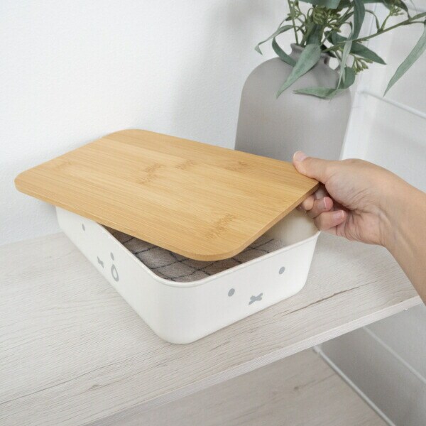 ミッフィー miffy バンブーフタ付き収納ケース (S) フェイス柄