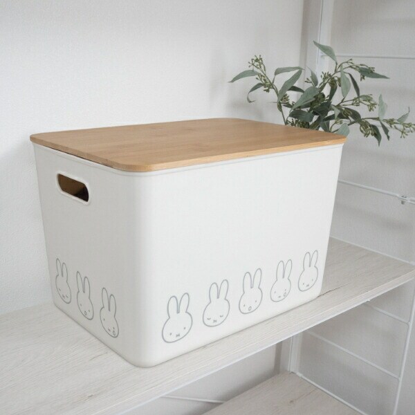 ミッフィー miffy バンブーフタ付き収納ケース (LL) フェイス柄