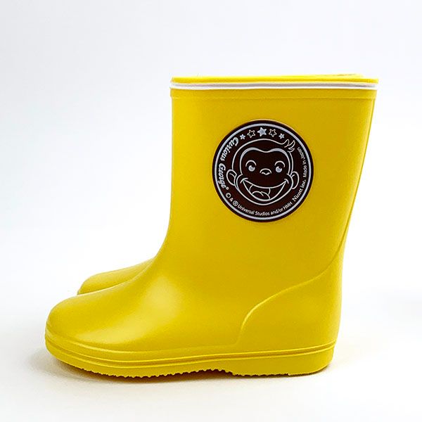 おさるのジョージ レインブーツ YE 14cm 長靴 雨 おでかけ こども 幼児 幼稚園 保育園