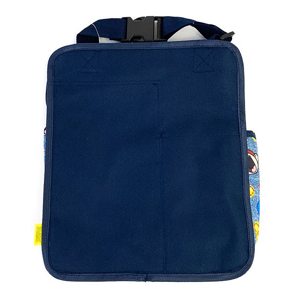 おさるのジョージ バックシートポケット カー用品 カーグッズ ティッシュケース ドリンクホルダー ブルー