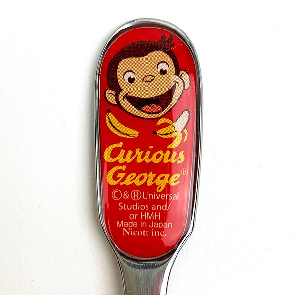 おさるのジョージ ペアカトラリー2 スプーン フォーク 食事 ごはん こども 赤 プレゼント 日本製