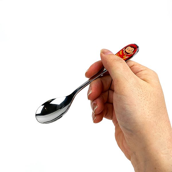 おさるのジョージ ペアカトラリー2 スプーン フォーク 食事 ごはん こども 赤 プレゼント 日本製