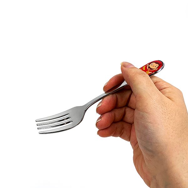 おさるのジョージ ペアカトラリー2 スプーン フォーク 食事 ごはん こども 赤 プレゼント 日本製