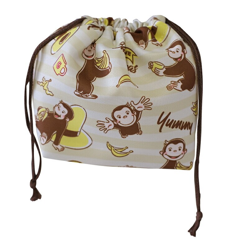 おさるのジョージ ランチ巾着 ヤミー 巾着袋 お弁当 ランチ キッチン 学校 オフィス イエロー
