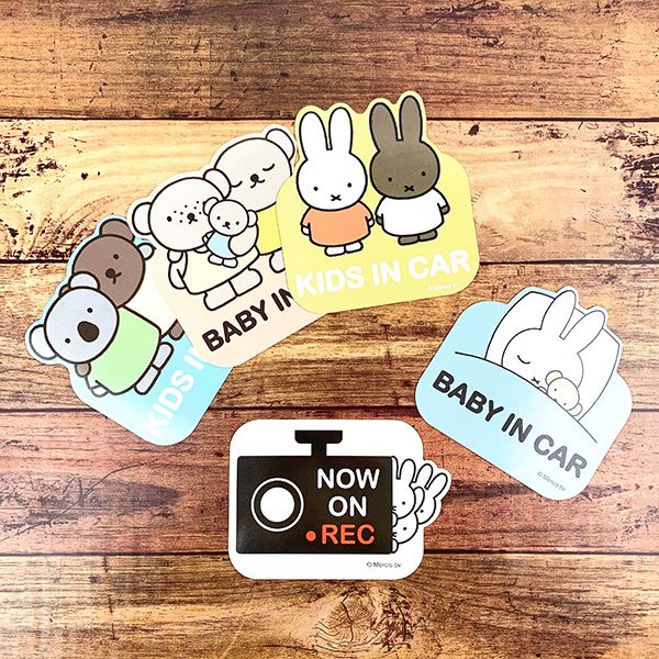 ミッフィー マグネットカーサイン NOW ON REC カー用品 録画中