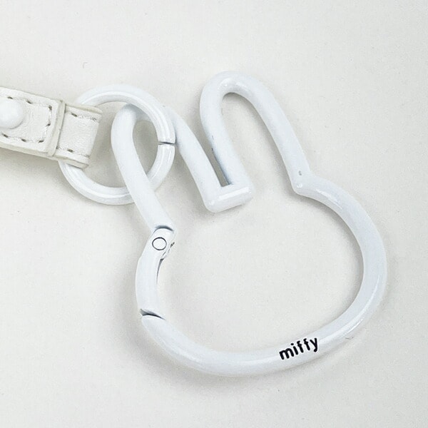  ミッフィー カラビナ スマートキーホルダー ホワイト ストラップ フェイス miffy カー用品