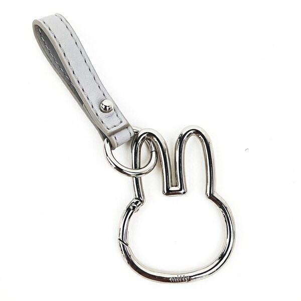 ミッフィー カラビナ スマートキーホルダー シルバー ストラップ フェイス miffy カー用品