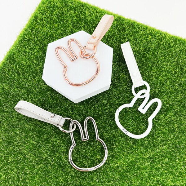 ミッフィー カラビナ スマートキーホルダー ピンク ストラップ フェイス miffy カー用品