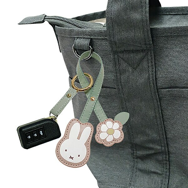 ミッフィー PU スマートキーホルダー2 ミッフィー＆フラワー カー用品 鍵 miffy