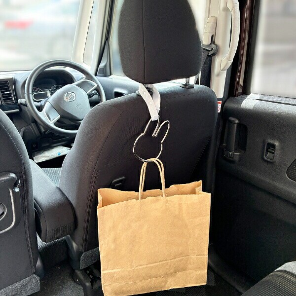 ミッフィー miffy ヘッドレストカラビナフック シルバー カー用品