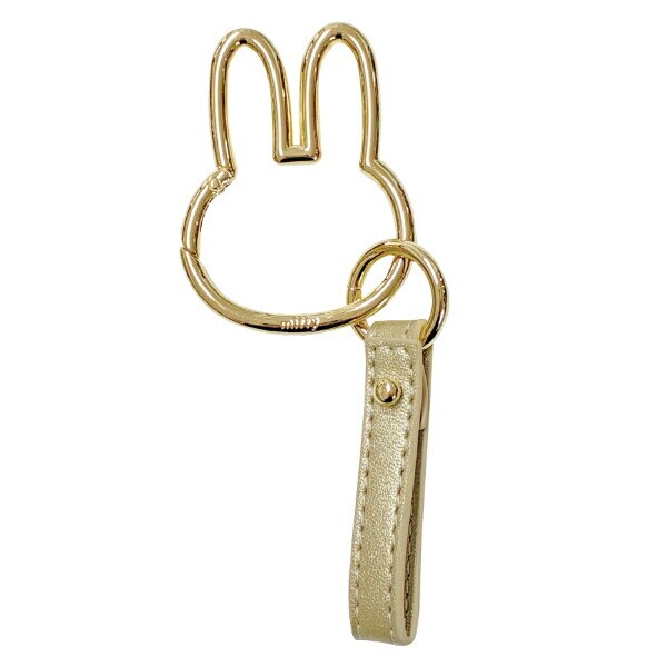 ミッフィー miffy カラビナスマートキーホルダー ゴールド ストラップ フェイス カー用品