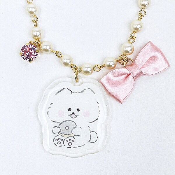 ほわころくらぶ パールチェーンの2WAYチャーム＆ブレスレット ピンク アクセサリー