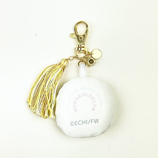 ほわころくらぶ ふわふわクッションとタッセルのバッグチャーム ハート しろころんちゃん グリーン