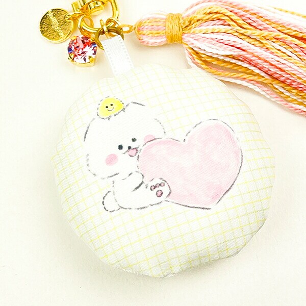 ほわころくらぶ ふわふわクッションとタッセルのバッグチャーム ハート ほわころちゃん ピンク