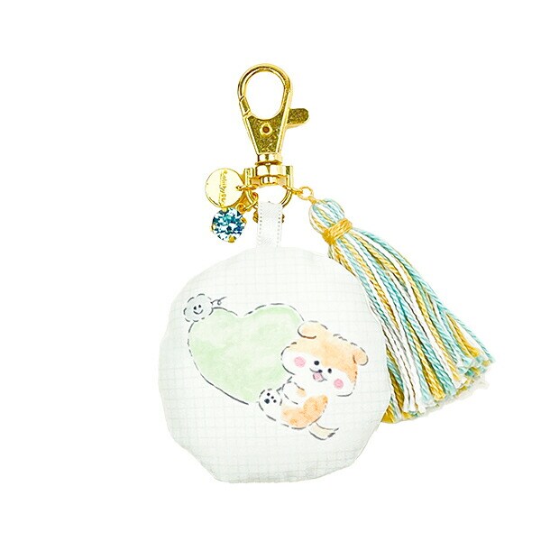 ほわころくらぶ ふわふわクッションとタッセルのバッグチャーム ハート しばころちゃん イエロー