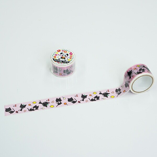 内藤ルネ クロネコ マスキングテープ (2cm) 文具