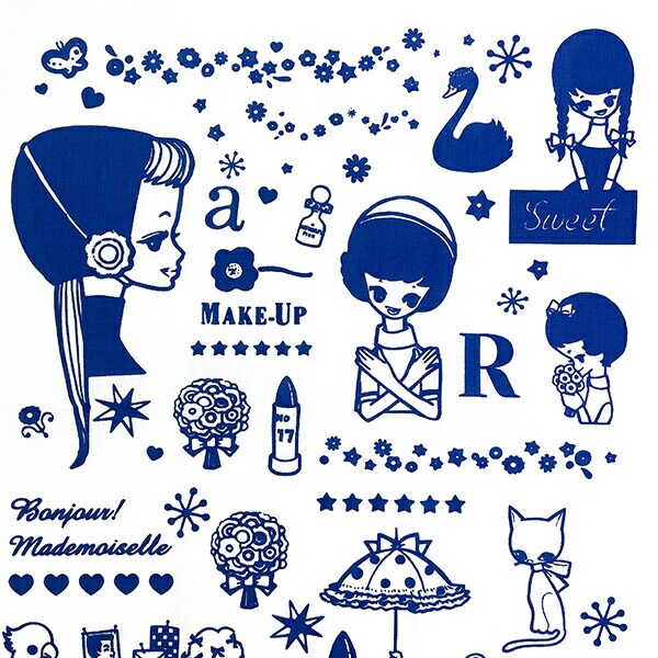 内藤ルネ ルネガール（RETRO＆MODERN） 手拭い タオル RUNE