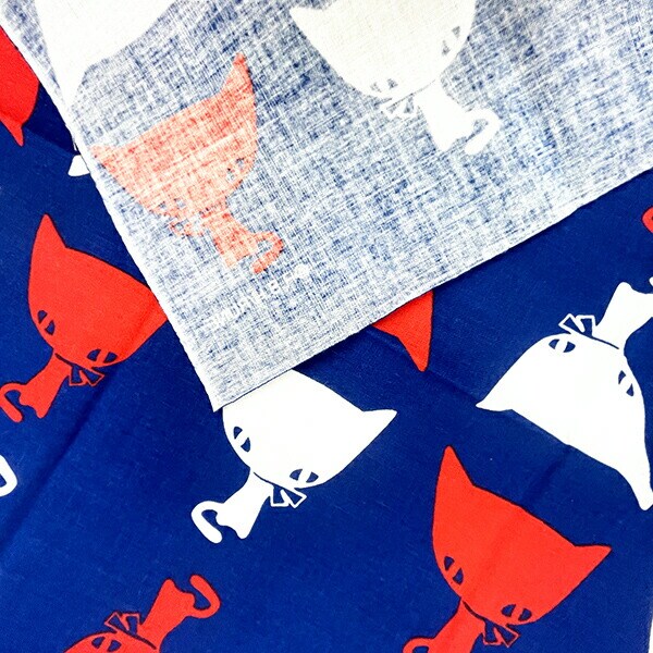 内藤ルネ 紅白ネコ 手拭い タオル RUNE