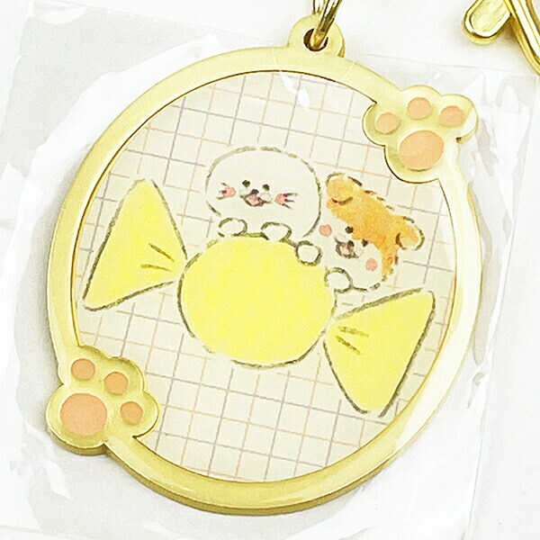 ほわころくらぶ メタルキーホルダー むくころちゃん＆しばころちゃん イエロー