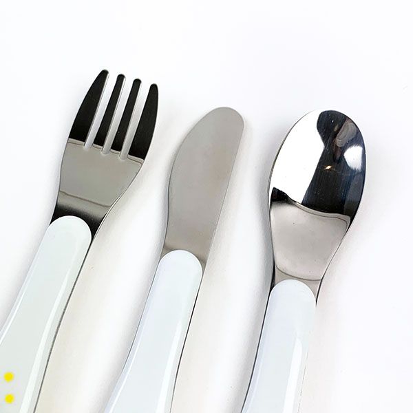 ミッフィー カトラリー セット 3ピース コンフェッティ 白 ベビー キッズ キッチン ナイフ フォーク スプーン