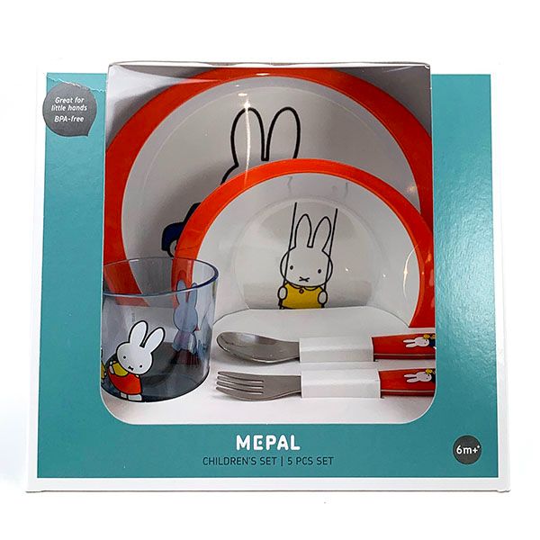 ミッフィー 5ピース チルドレンセット プレイ オレンジ ベビー キッズ フォーク スプーンボウル プレート コップ