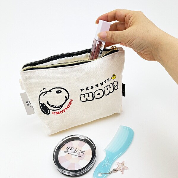 スヌーピー 帆布 船形ポーチ フェイス SNOOPY 小物入れ