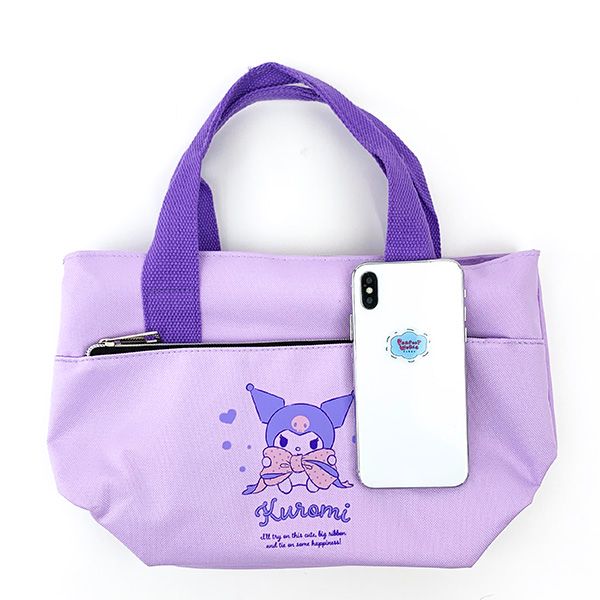 サンリオ クロミ ポケット付きクーラーバッグ トートバッグ お弁当 ランチ キッチン パープル