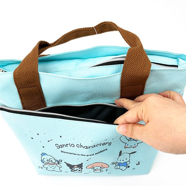 サンリオ サンリオキャラクターズ ポケット付きクーラーバッグ トートバッグ お弁当 ランチ キッチン ブルー