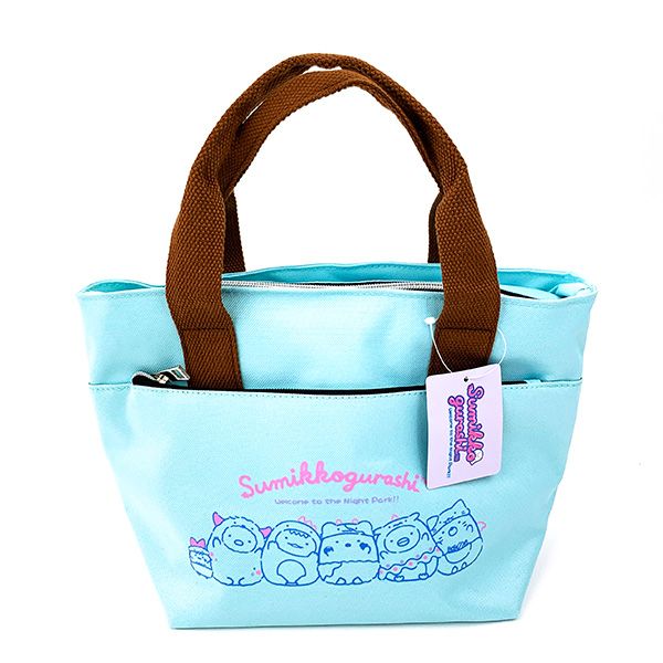 すみっコぐらし ポケット付きクーラーバッグ トートバッグ お弁当 ランチ キッチン ミント