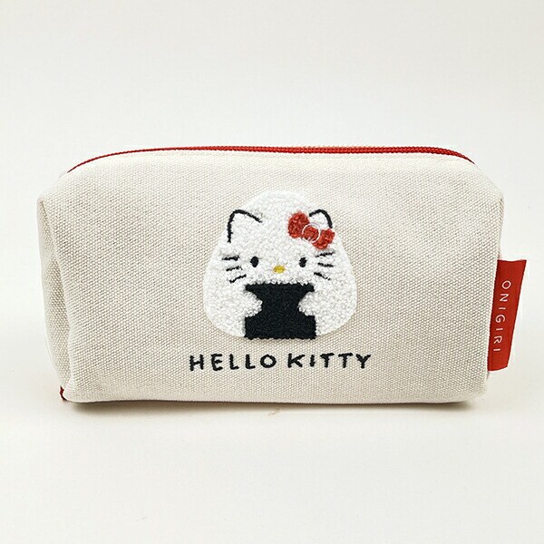 サンリオ ハローキティ 帆布サガラ刺繍スクエアポーチ おにぎりシリーズ Sanrio