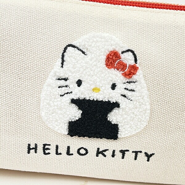 サンリオ ハローキティ 帆布サガラ刺繍スクエアポーチ おにぎりシリーズ  Sanrio