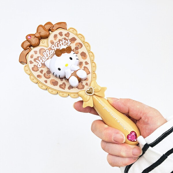 サンリオ ハローキティ ヒョウ柄 ヘアブラシ (ブラウン） くし Sanrio