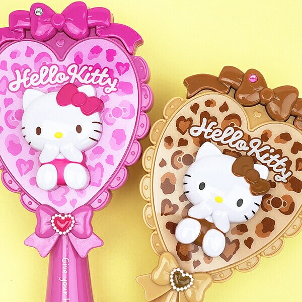 サンリオ ハローキティ ヒョウ柄 ヘアブラシ (ブラウン） くし Sanrio