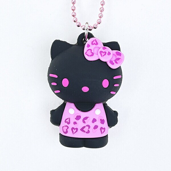 サンリオ ハローキティ ヒョウ柄シリーズ PVCマスコット ブラック 平成レトロ