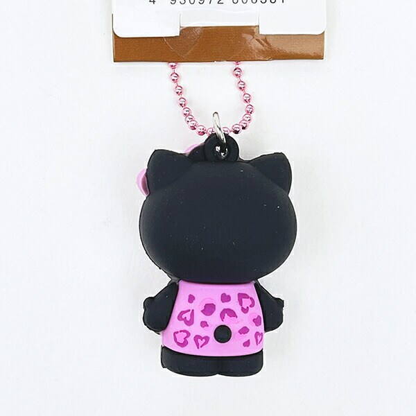 サンリオ ハローキティ ヒョウ柄シリーズ PVCマスコット ブラック 平成レトロ