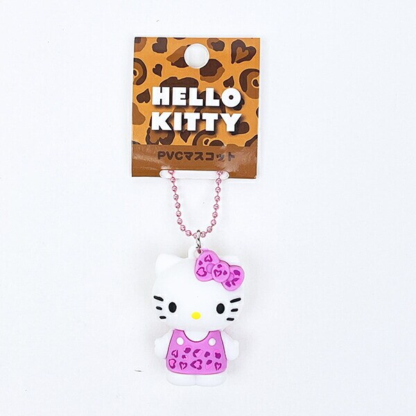 サンリオ ハローキティ ヒョウ柄シリーズ PVCマスコット ピンク 平成レトロ