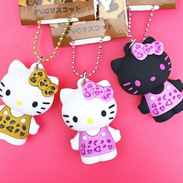 サンリオ ハローキティ ヒョウ柄シリーズ PVCマスコット ピンク 平成レトロ