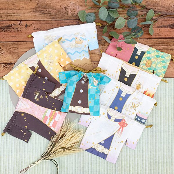 鬼滅の刃 栗花落カナヲ 羽織風巾着 巾着袋 少年ジャンプ アニメ ホワイト