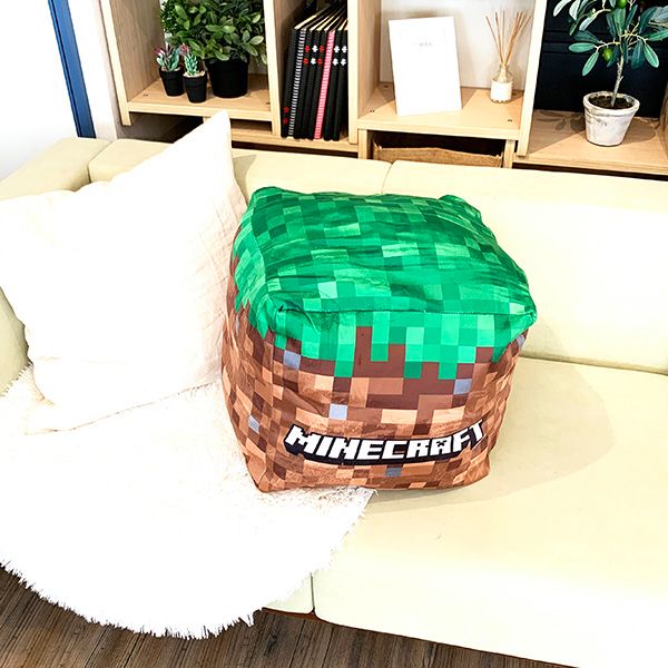 マインクラフト Minecraft ブロッククッション 草ブロック インテリア グリーン