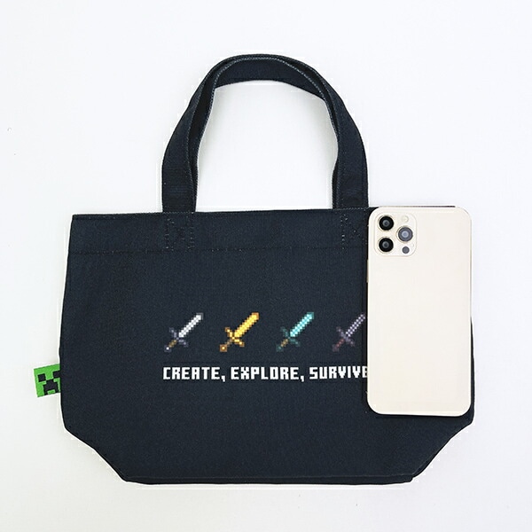 マインクラフト ミニトートバッグ ブラック ランチ