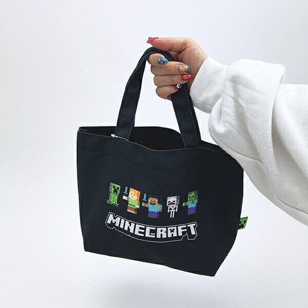 マインクラフト ミニトートバッグ ブラック ランチ