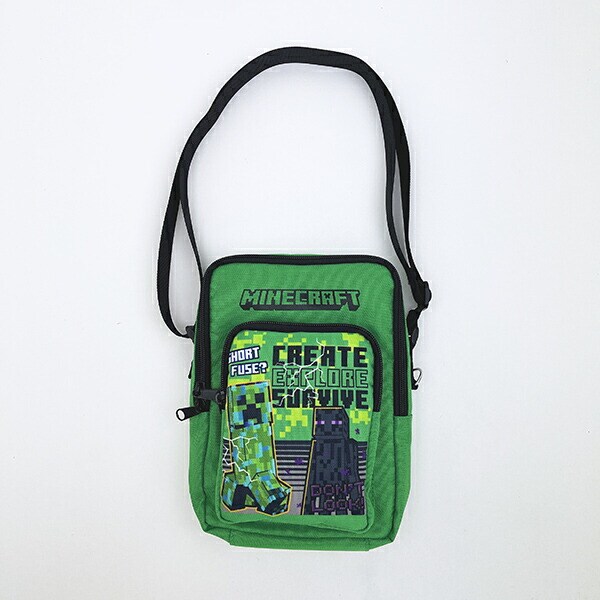 マインクラフト クリーパー＆エンダーマン ポケット付きショルダーバッグ グリーン