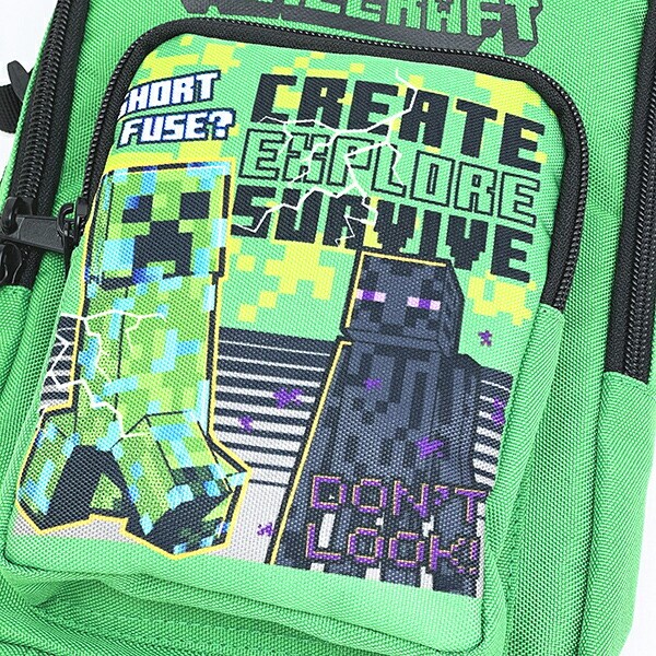 マインクラフト クリーパー＆エンダーマン ポケット付きショルダーバッグ グリーン