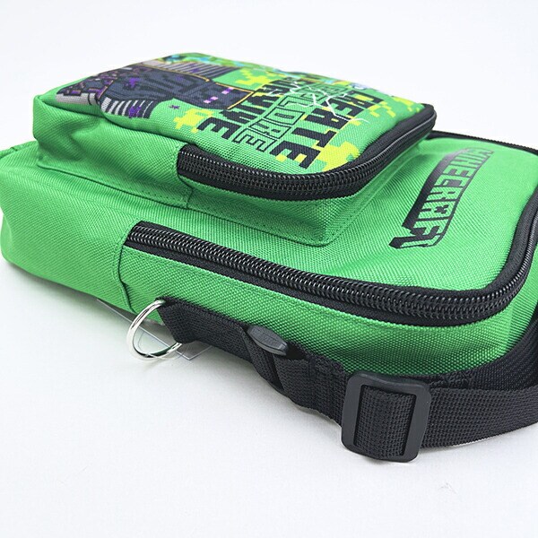 マインクラフト クリーパー＆エンダーマン ポケット付きショルダーバッグ グリーン