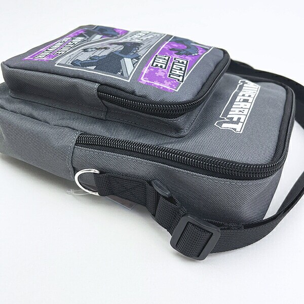 マインクラフト エンダードラゴン ポケット付きショルダーバッグ グレー