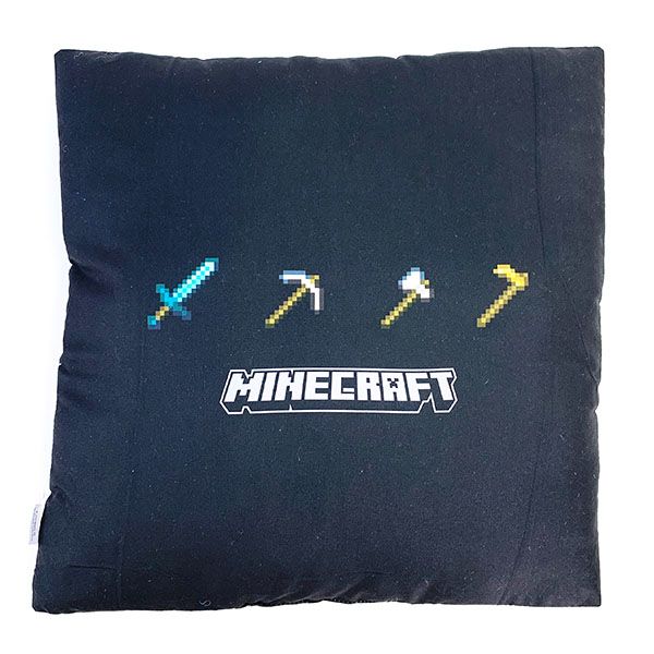 マインクラフト Minecraft 背当てクッション フェイス マイクラ インテリア ブラック