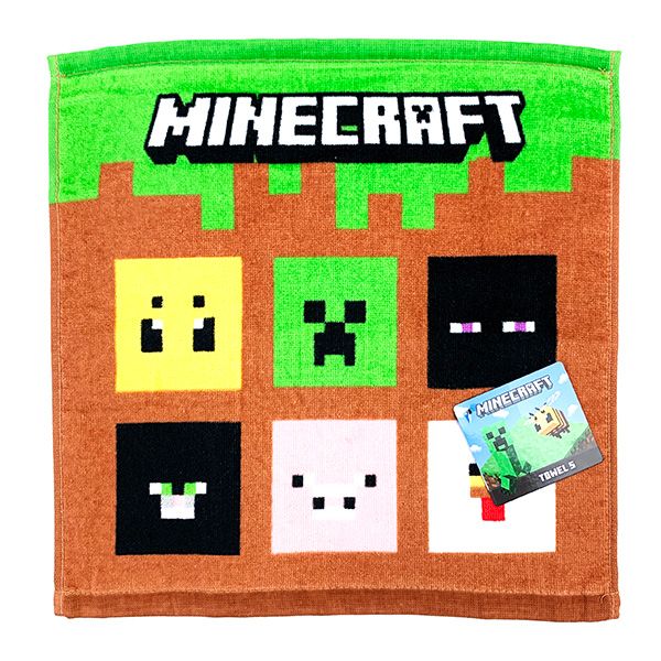 マインクラフト Minecraft タオルS 集合 マイクラ ハンドタオル ブラウン