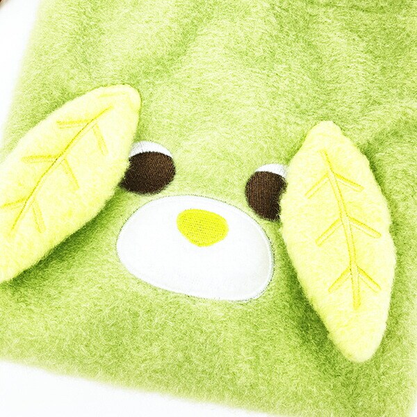 お茶犬 リョク フェイス巾着 ふわふわシリーズ